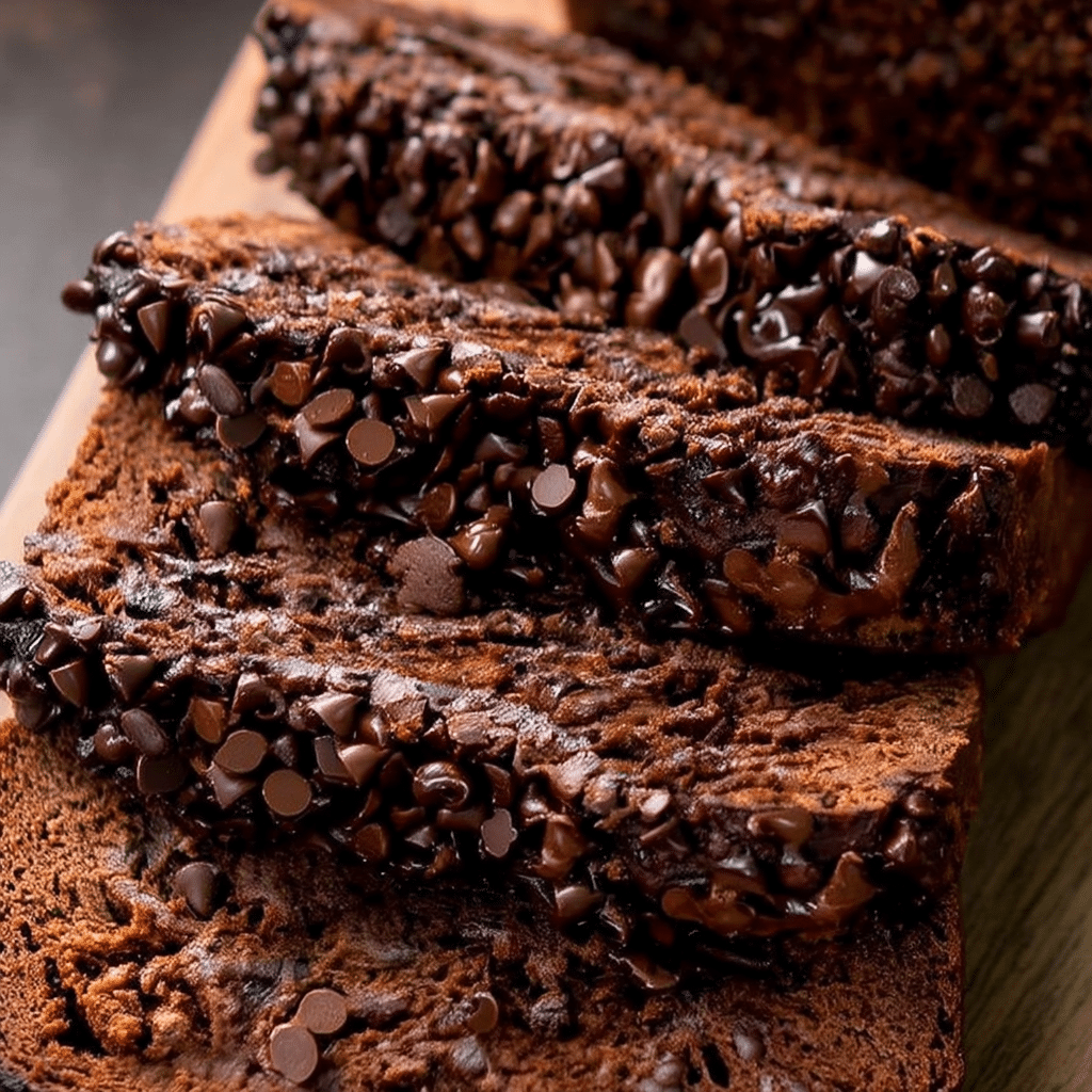 Sliced healthy cocoa bread loaf on a wooden board with melted butter on top