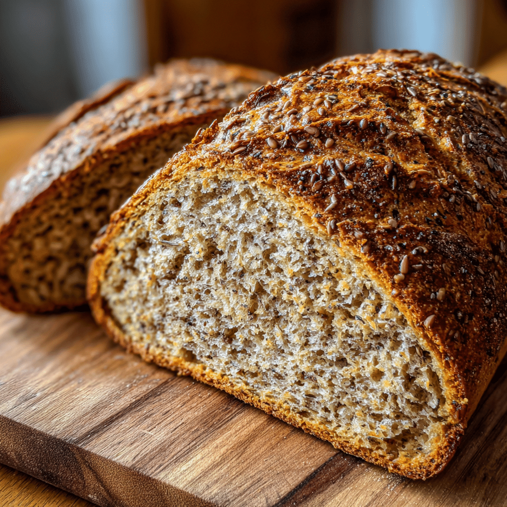 Flaxseed meal, eggs, olive oil, and baking powder arranged on a wooden countertop—simple keto bread ingredients.