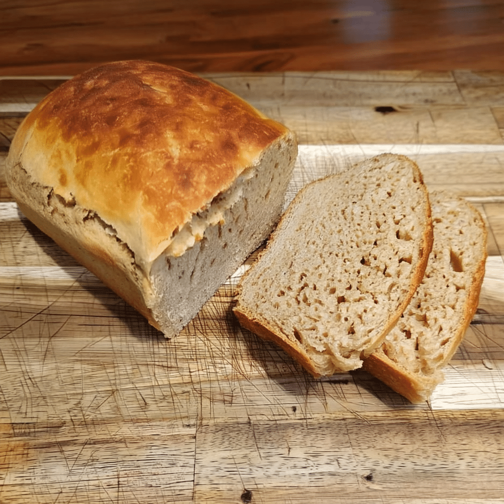 Shaping kamut dough into a loaf before the second rise
