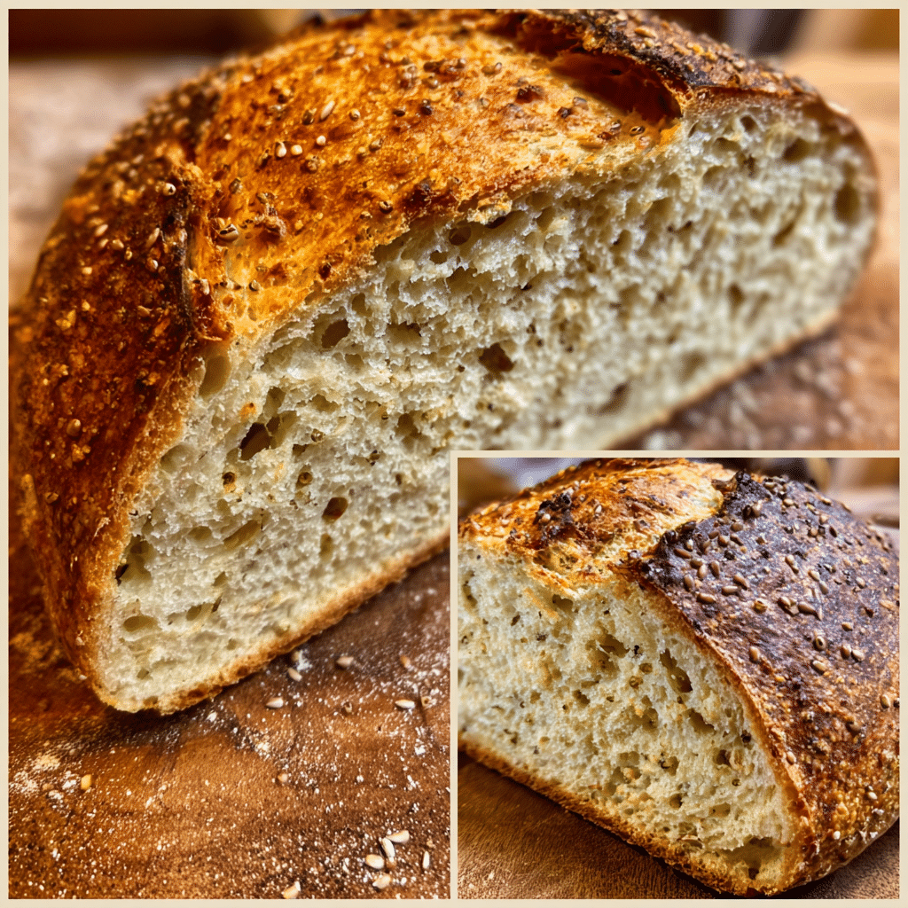Mixing almond flour, psyllium husk, and baking powder in a glass bowl