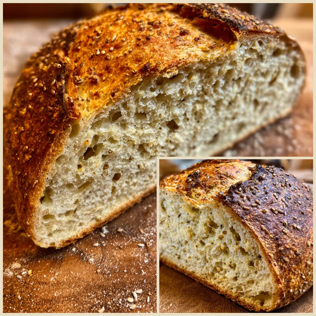 Mixing almond flour, psyllium husk, and baking powder in a glass bowl