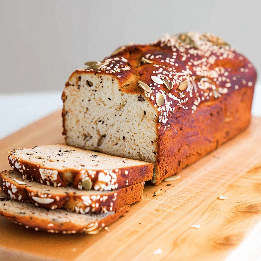 Step-by-step process of making low carb bread with almond flour, eggs, and rosemary